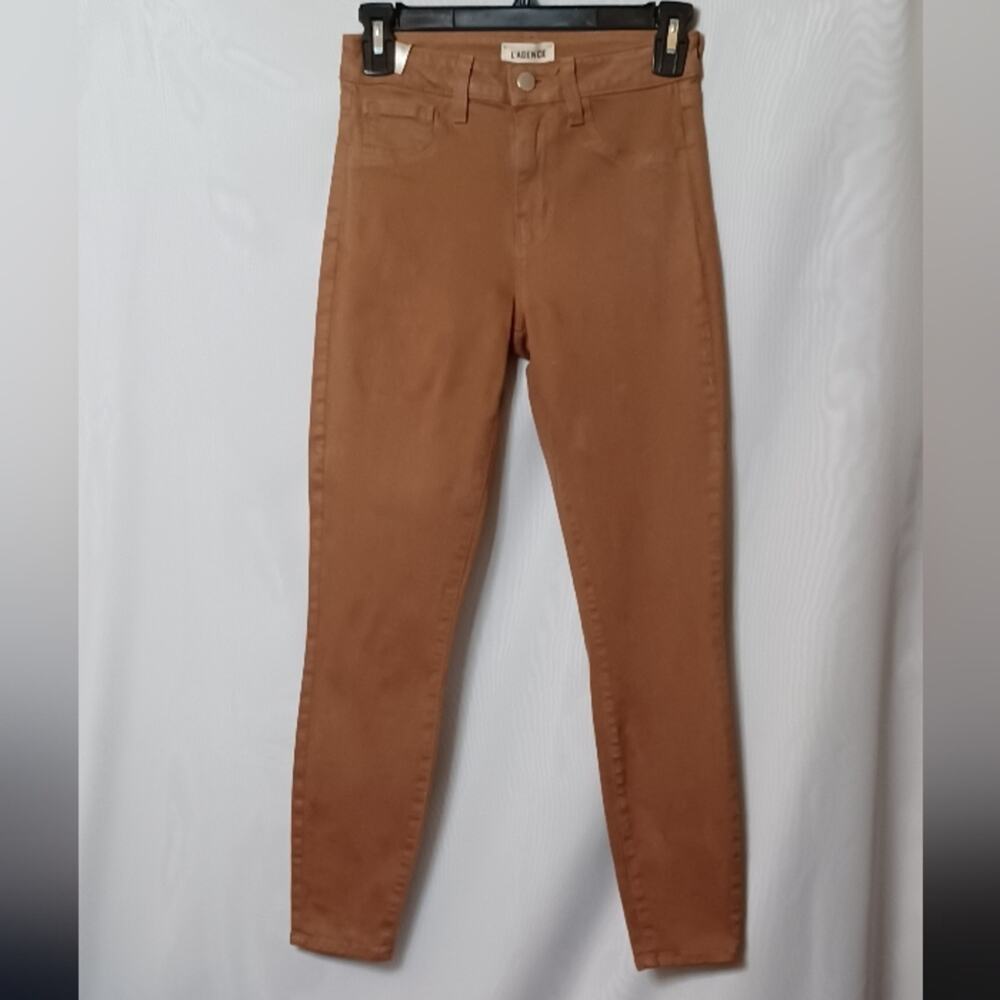 L'AGENCE MARGOT High Rise Skinny Java Coated Jeans. 25